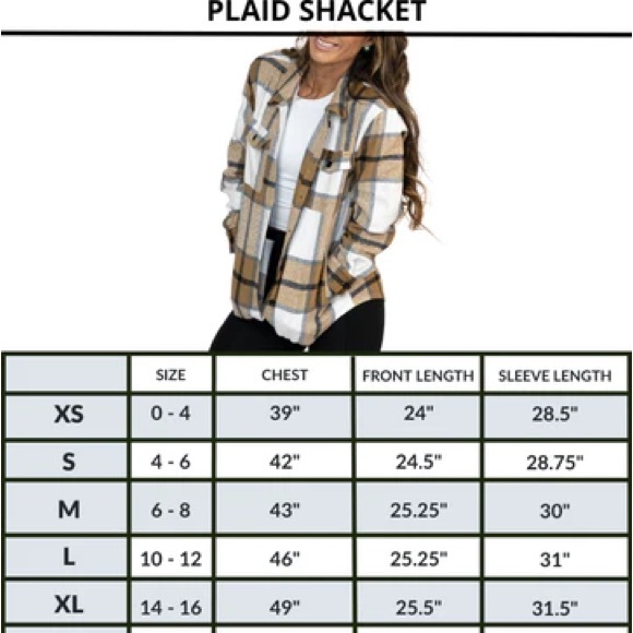 Plaids shacket women oversized jacket cardigan button front - Picture 6 of 6